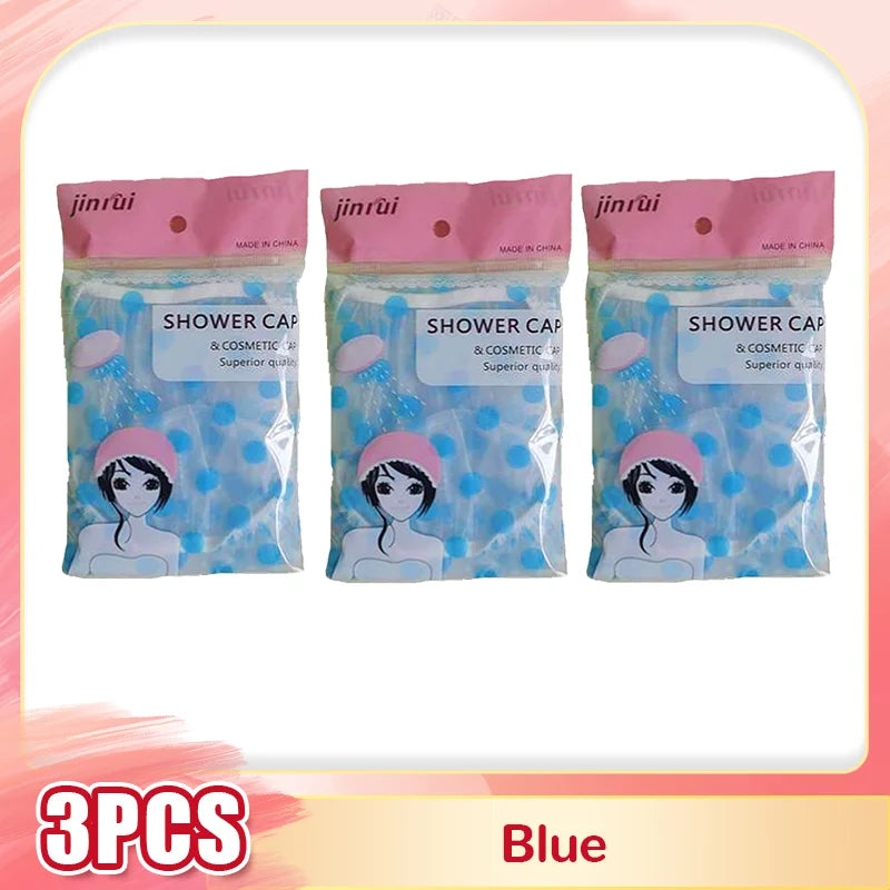 3x Gorros de ducha impermeables para mujer