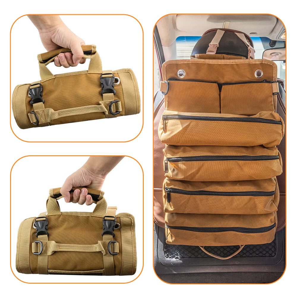Sac à Outils Enroulable avec Poignée - 6 Trousses Détachables
