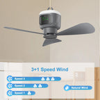 Ventilateur de Plafond 12000mAh Portable & Rechargeable - 4 Vitesses