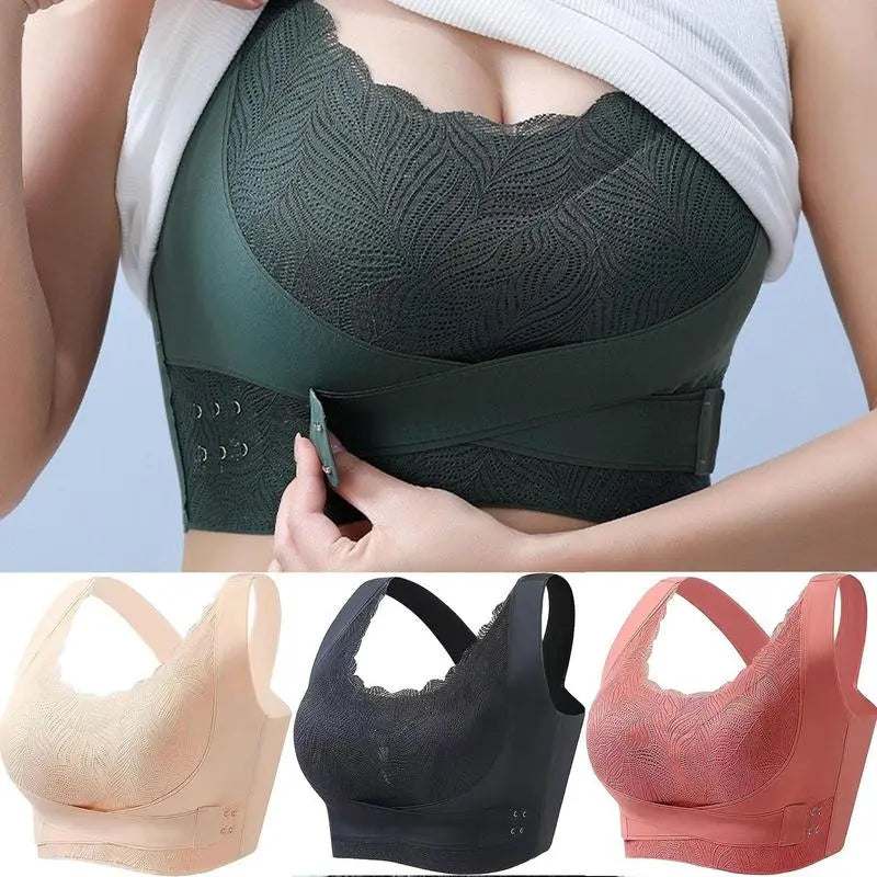 Soutien-gorge push-up en dentelle - Bandes croisées avant