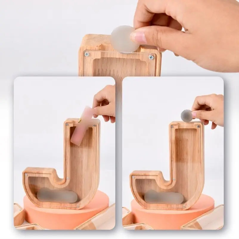 Tirelire en Bois avec initiale