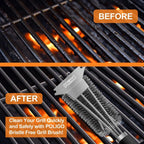 Brosse de Nettoyage BBQ 3 en 1 avec Grattoir