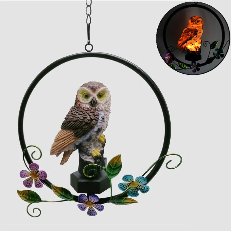 Lampe Solaire LED Chouette à crochet