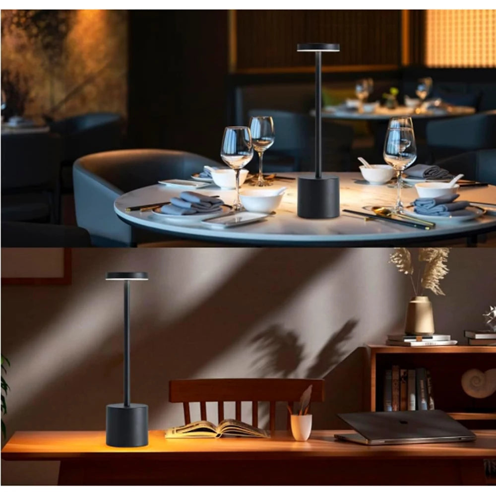 Lampe de Table LED Sans Fil Rechargeable – 3 Intensités Tactiles