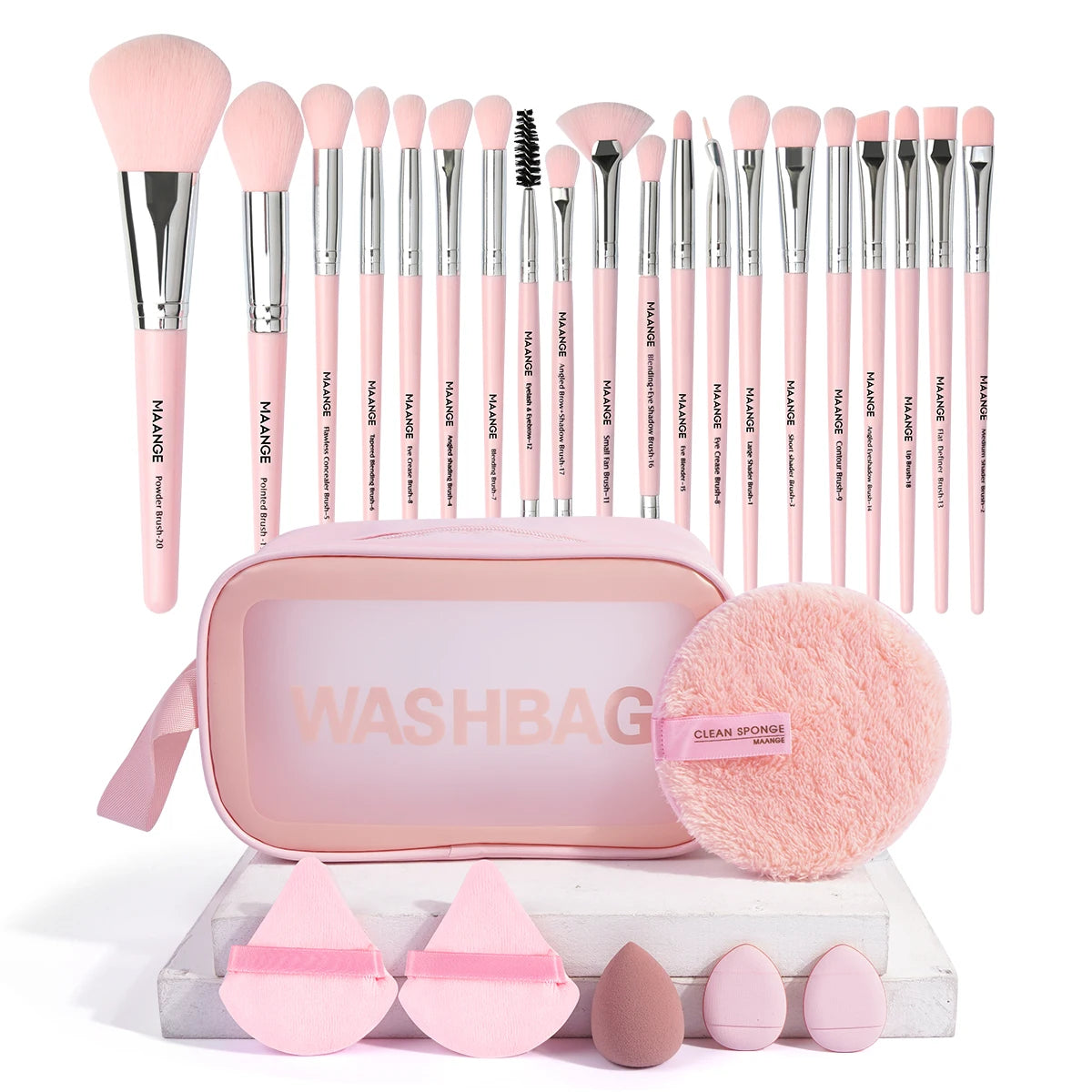 Kit Complet Maquillage Pinceaux & Éponges - 27 PCS