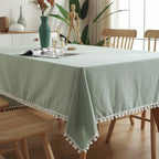 Nappe en Coton avec Pompons Style Bohème - 9 Couleurs & 12 Tailles