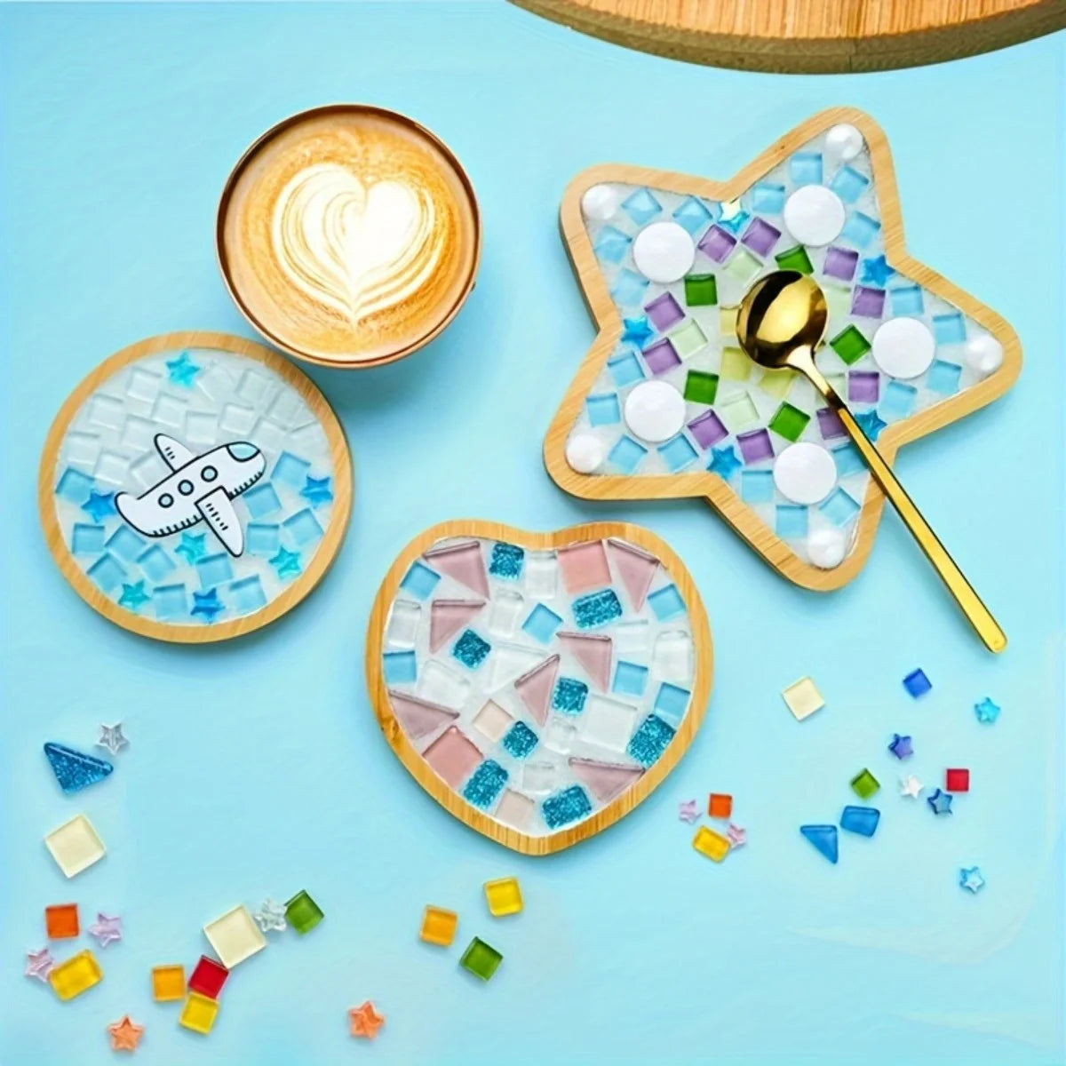 450 Pièces de Mosaïques en Verre Cristal Scintillant – Carreaux DIY pour Artisanat, Loisirs Créatifs et Décoration