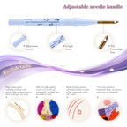 Kit de Broderie Punch Needle pour Adultes – Motifs Fleurs, Ensemble DIY Complet pour Débutants et Décoration Murale
