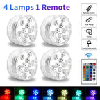 Lot de 4 Spots Lumineux RGB Waterproof - 16 Couleurs + 1 Télécommande