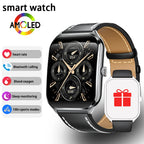 Noir Cuir + Bracelet Noir Silicone OFFERT