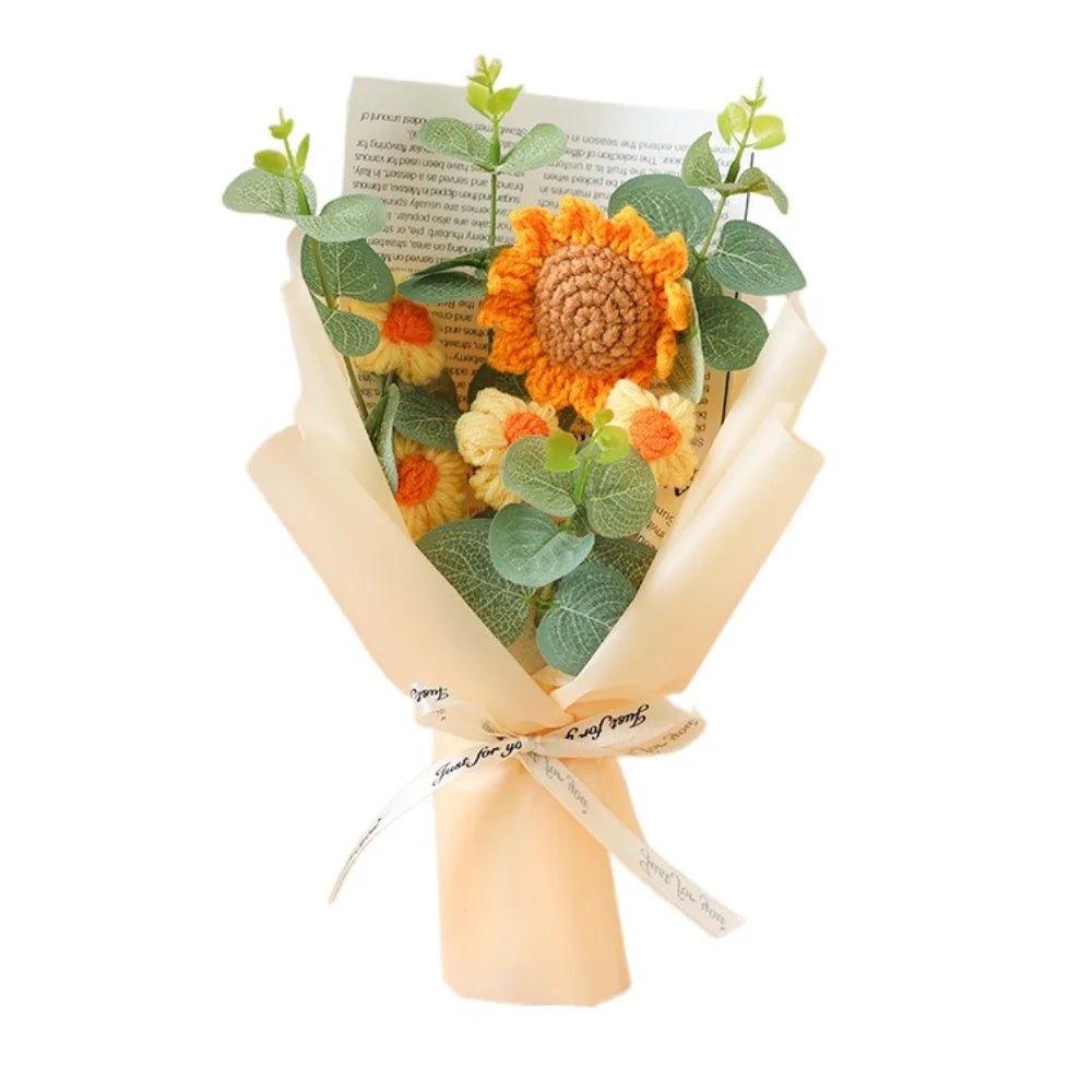 Bouquet de Fleurs en Crochet Fait Main - Idée Cadeau