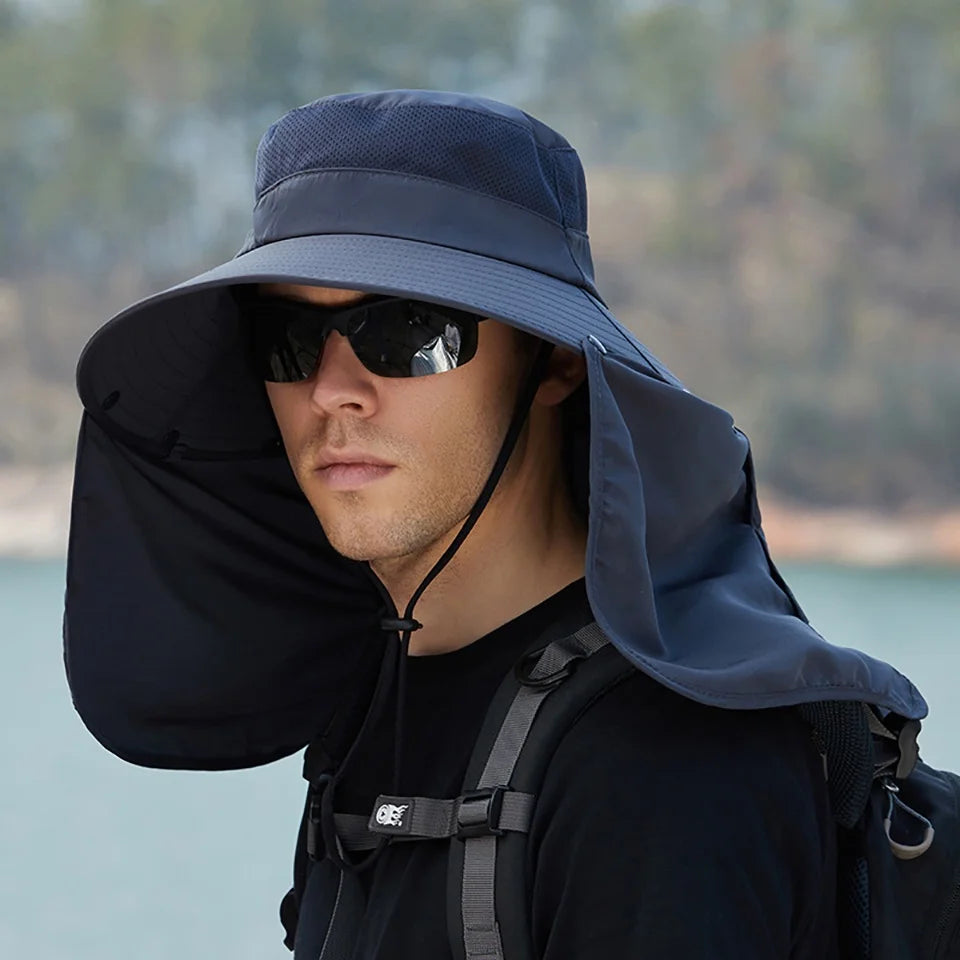 Chapeau anti-UV avec couvre-cou intégré