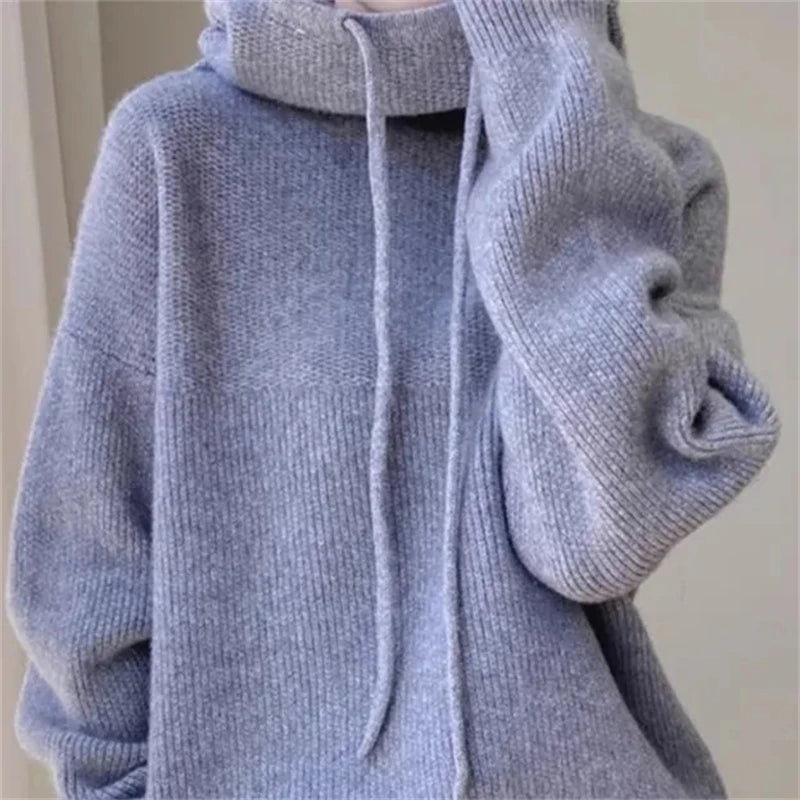 Sweat à Capuche en Maille Chaude - Femme