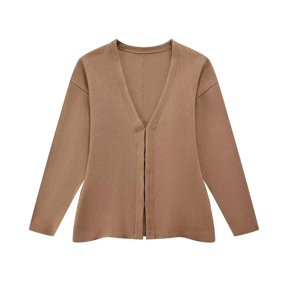 Cardigan Ajusté col V avec Crochet