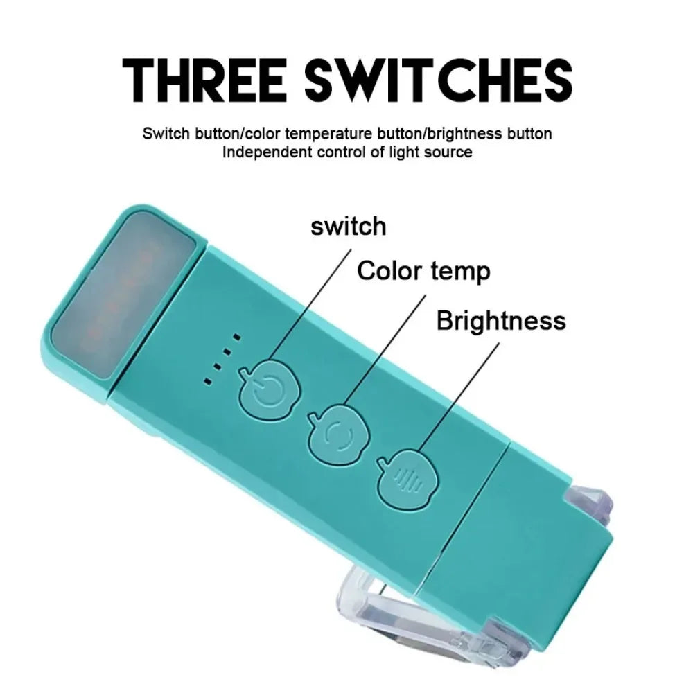 Mini Lampe à Clip de Lecture Portable - 3 Lumières + 5 Intensités