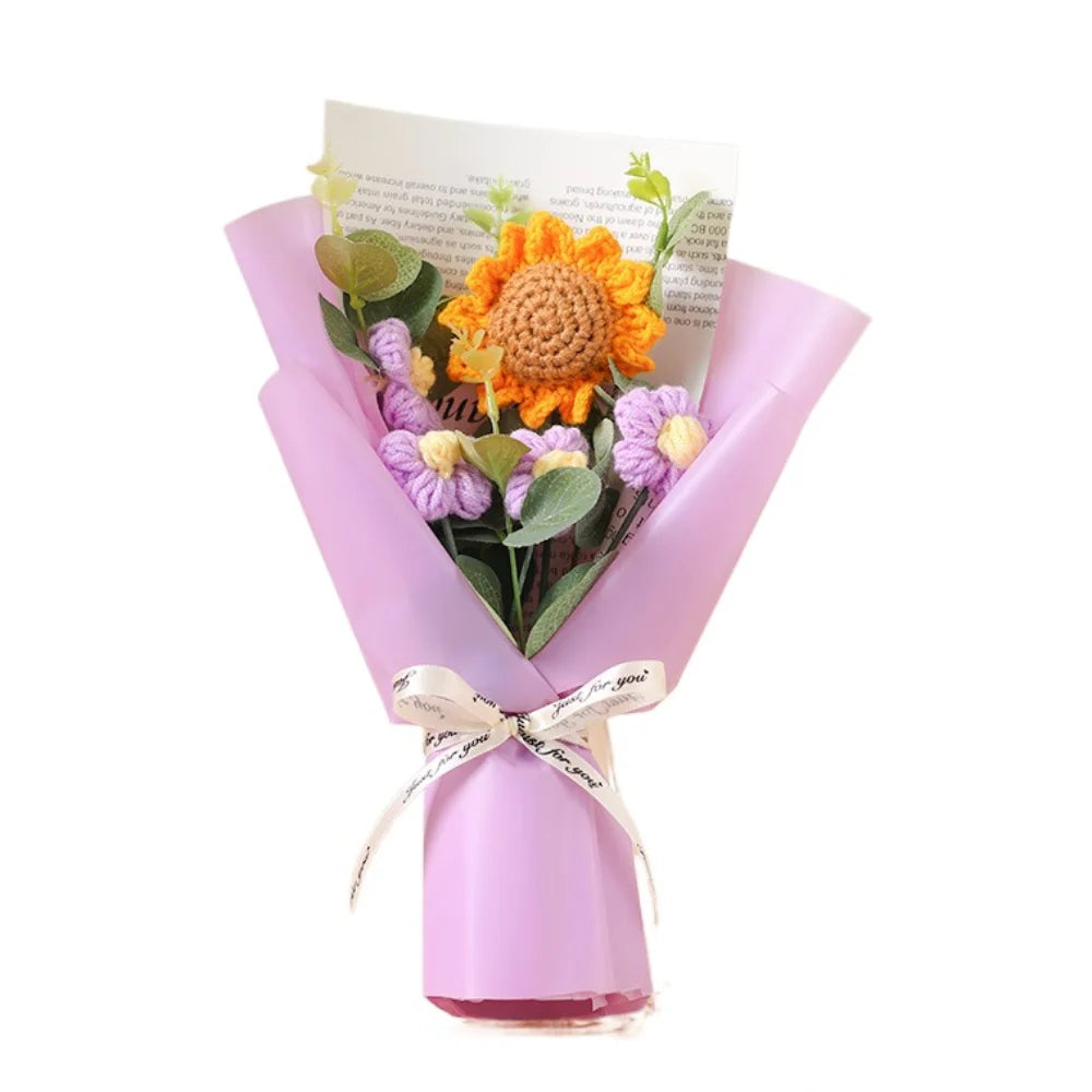 Bouquet de Fleurs en Crochet Fait Main - Idée Cadeau
