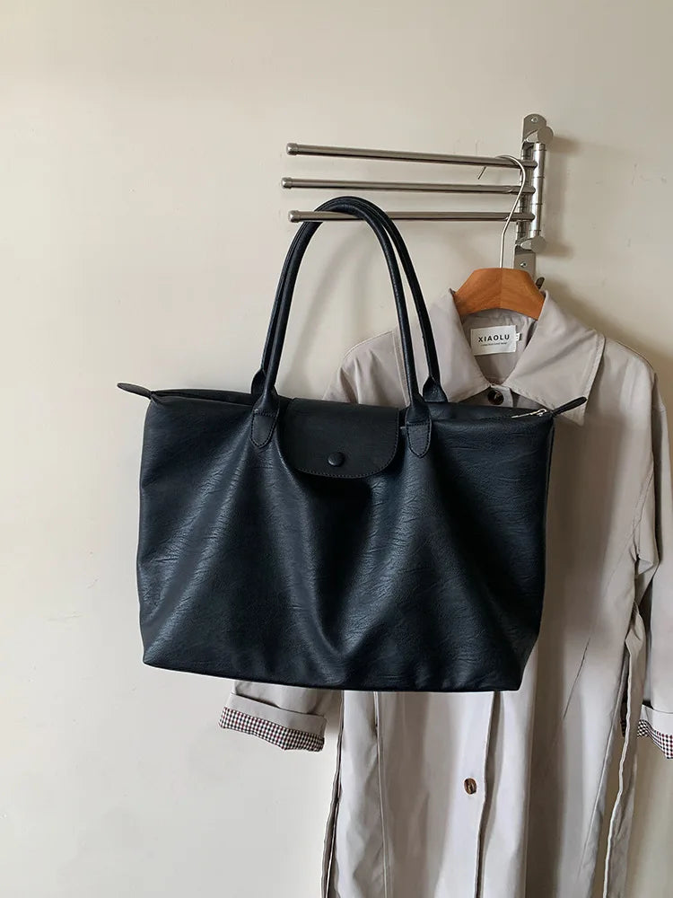 Sac Fourre-Tout Grande Capacité en Cuir PU
