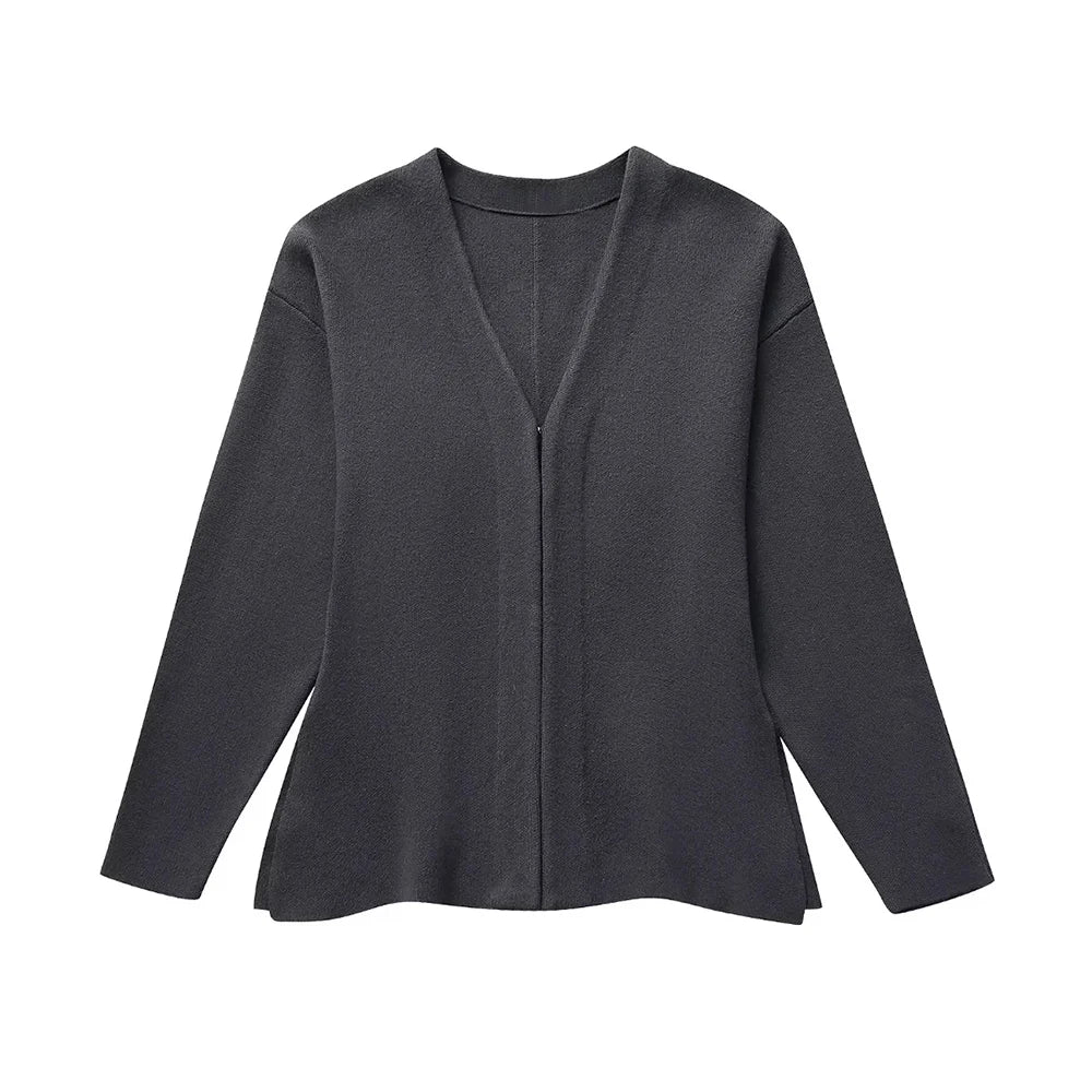 Cardigan Ajusté col V avec Crochet
