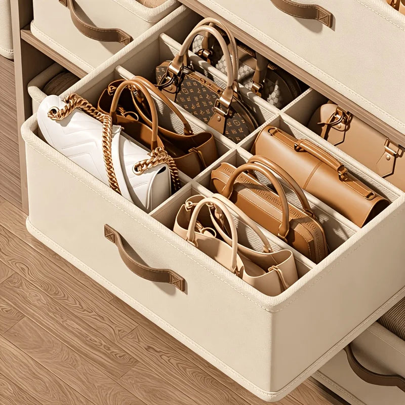 Organisateur de Rangement pour Dressing – Boîte de Rangement pour Sacs Avec ou Sans Compartiments