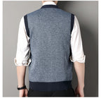 Cardigan tricot sans manches à carreaux
