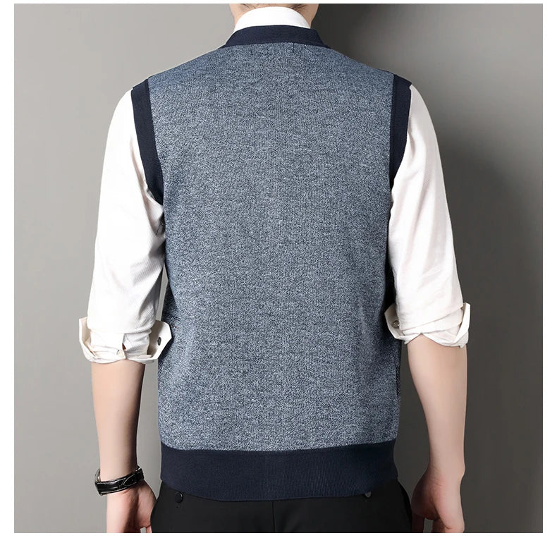 Cardigan tricot sans manches à carreaux
