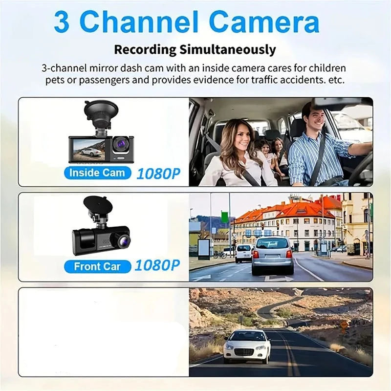 Caméra enregistreur vidéo de tableau de bord WiFi 1080° - Carte SD 64G OFFERTE