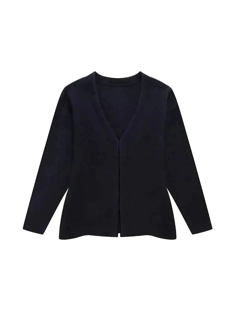 Cardigan Ajusté col V avec Crochet