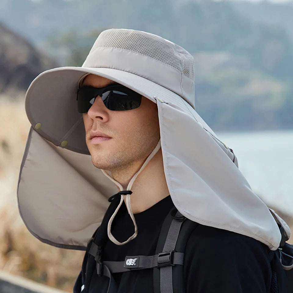 Chapeau anti-UV avec couvre-cou intégré