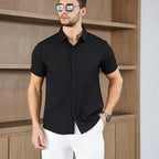 Chemise Unie Coupe Moderne pour l’Été – Homme