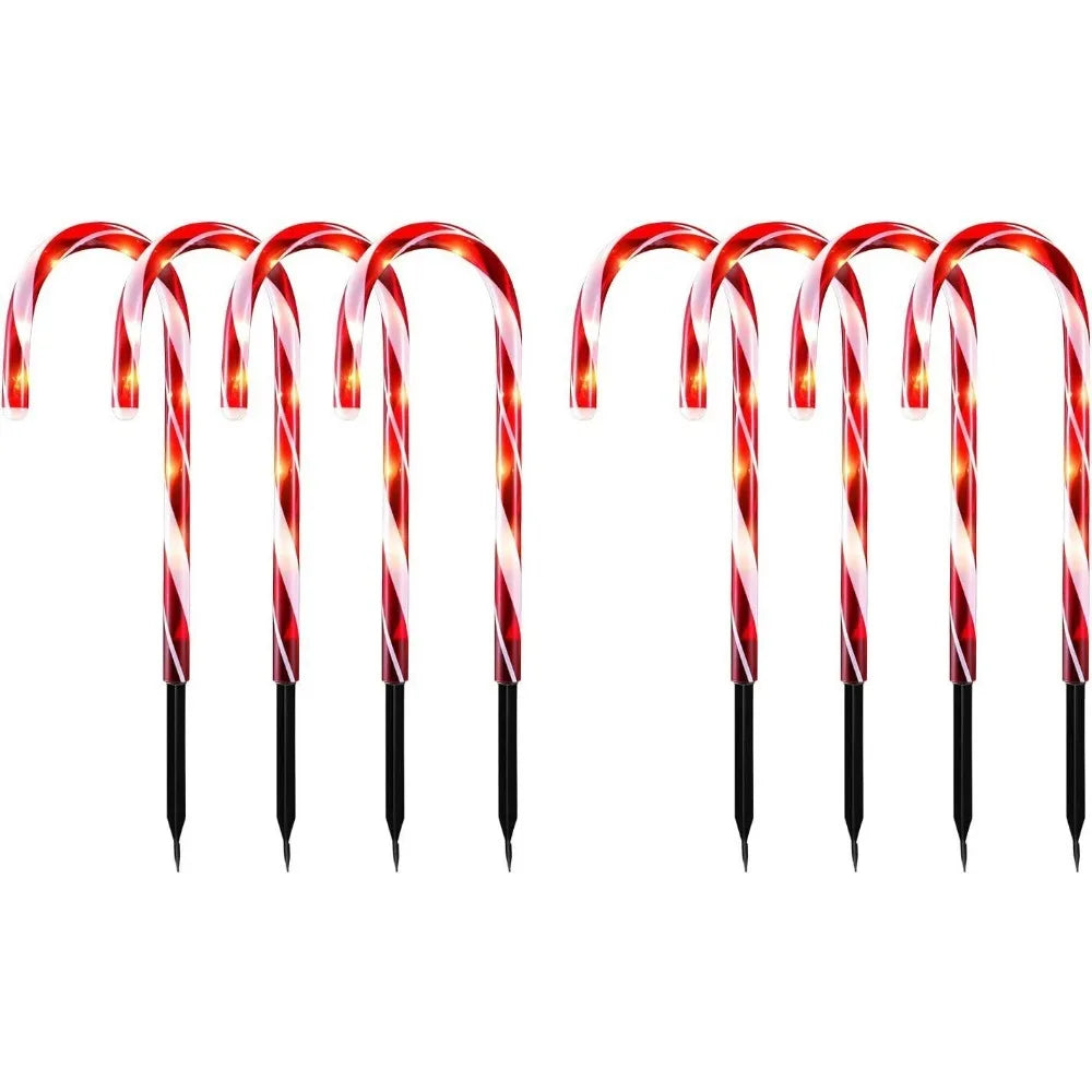 5PCS Sucre d'Orge LED 8 Modes - Décoration Lumineuse de Noël