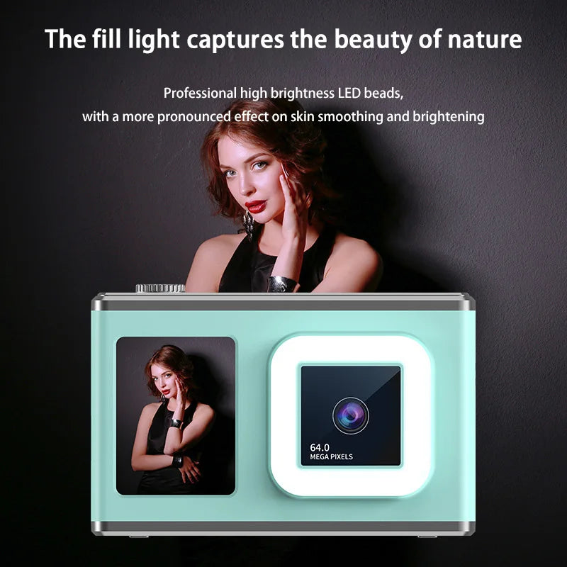 Appareil Photo Compact 64MP Double Écran HD