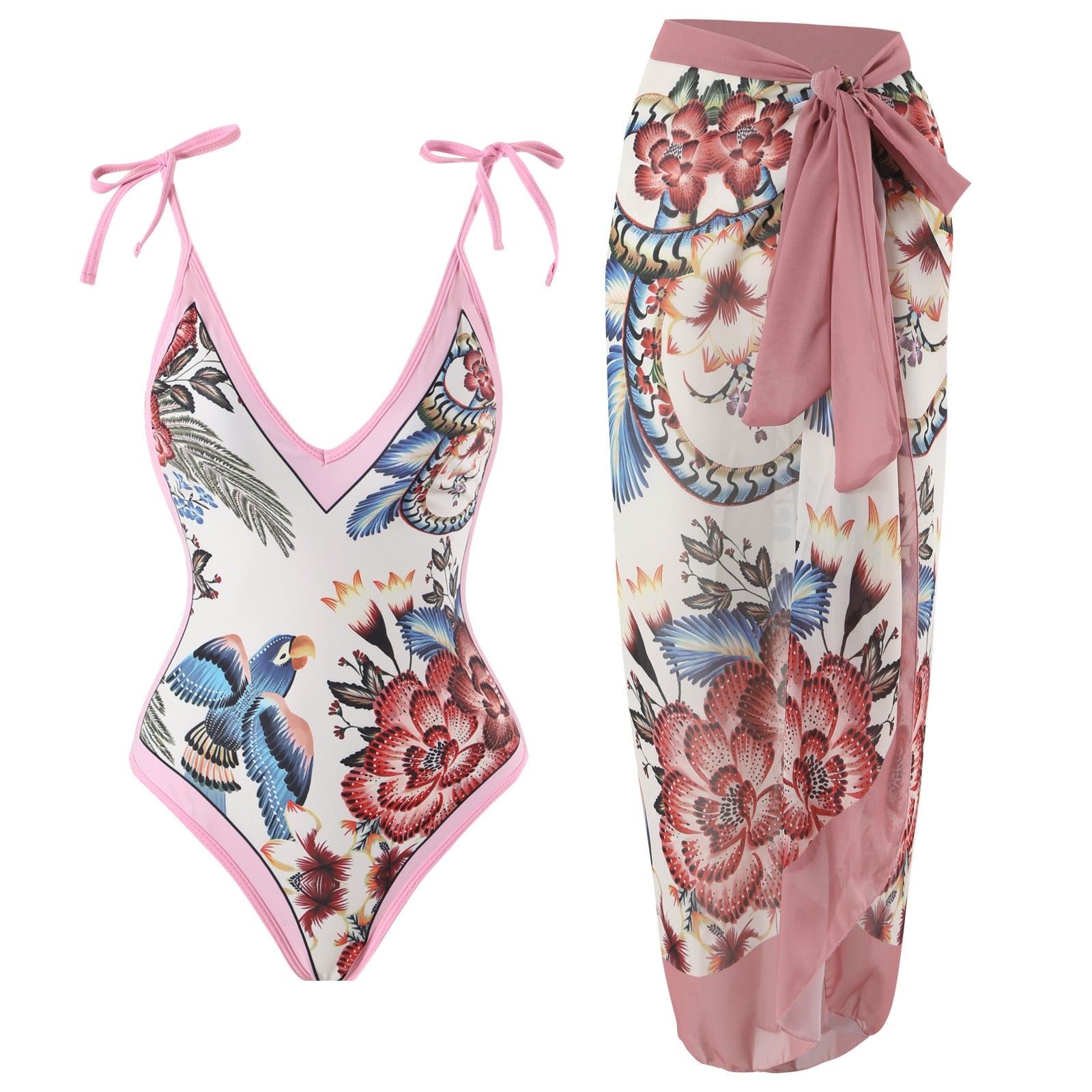 Maillot 1PC & Jupe longue