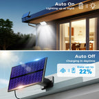 Lampes solaires d'extérieur avec détecteur de mouvement, projecteurs à distance, sécurité étanche IP65, 3 modes, 234LED