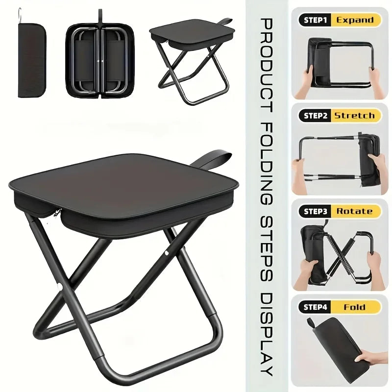 Tabouret Portatif de Camping - Pliable en Trousse