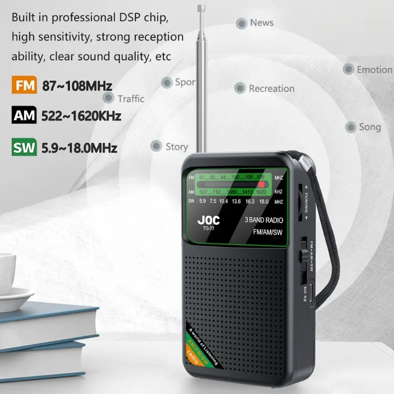 Radio de Poche 3 Bandes Rechargeable