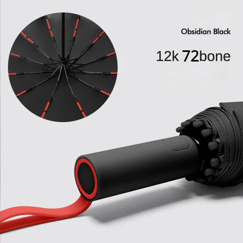 Paraguas Grande ULTRA flexible y resistente - 72 varillas de fibra de vidrio