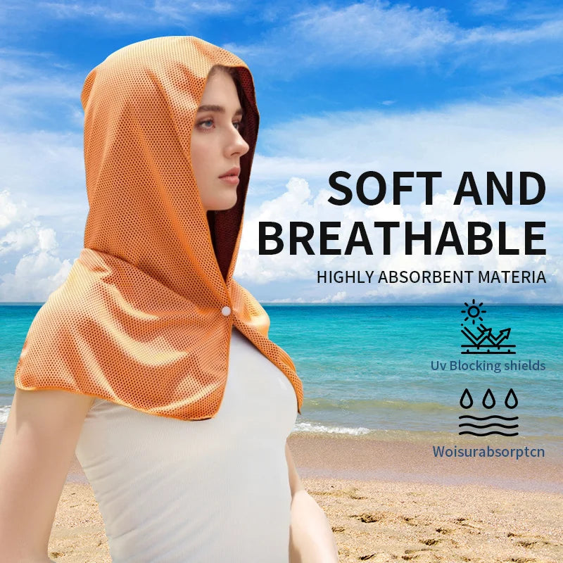 Serviette à Capuche 3 en 1 – Sèche, Anti-UV & Rafraîchissante
