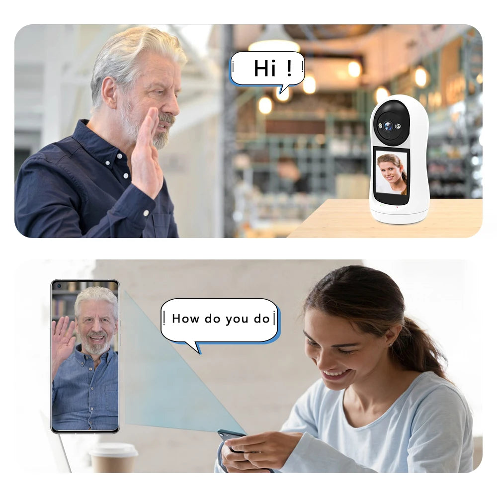Caméra de surveillance WiFi 3MP avec écran 2.8 pouces intégré