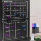 Calendrier Magnétique Planificateur Mois & Semaine en Acrylique + Feutres OFFERTS
