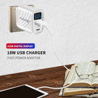 Chargeur USB 2 en 1 20W à Affichage Numérique - Charge Rapide 3.0