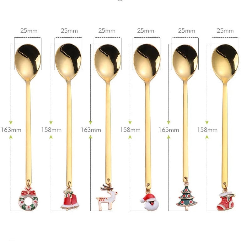 Coffret de cuillères et fourchettes à dessert - Noël