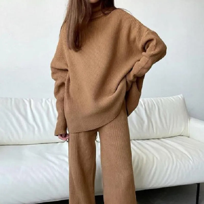 Ensemble 2PCS Col roulé & Pantalon large Confort+