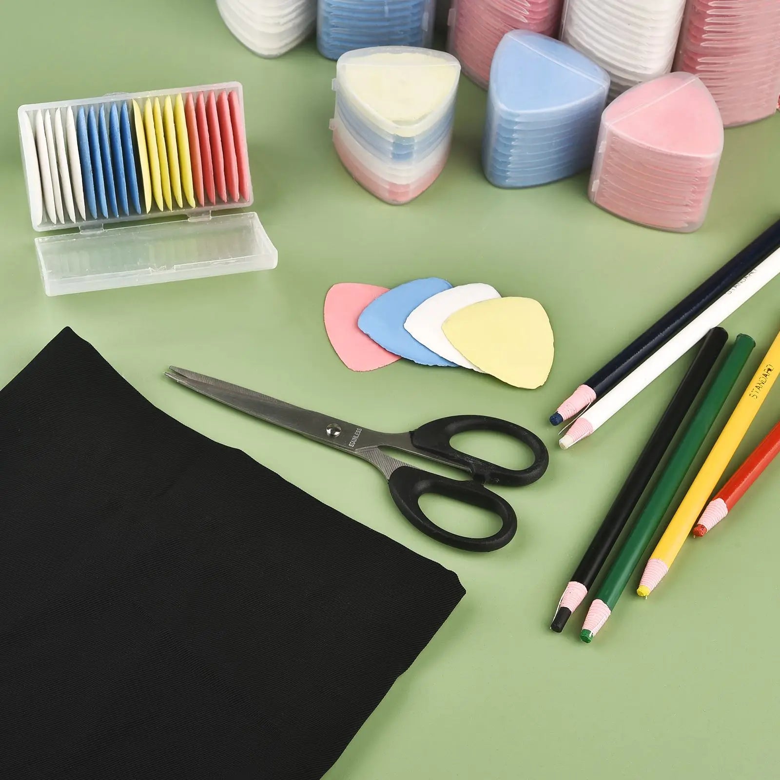 30x Craies + 6x Crayons de Tailleur pour Couture - Pour Marquage de Tissu Effaçable