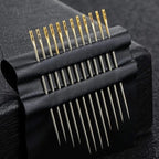 12 aiguilles de couture facile à enfiler - Étui en bois OFFERT