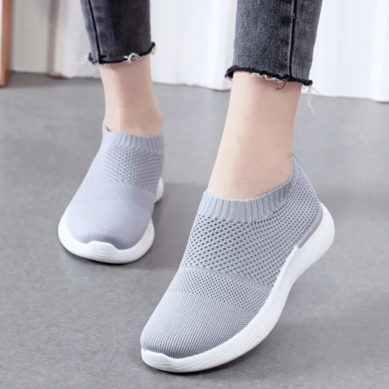 Chaussures Slip-On Sans Lacets Respirantes Femme Mi-Saison