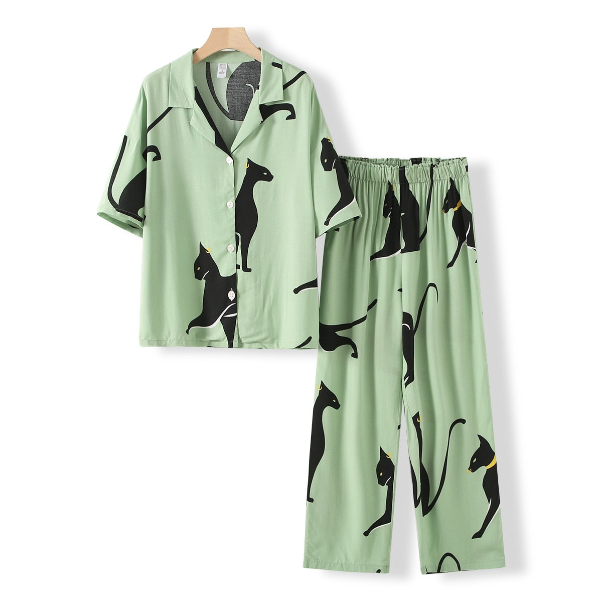 Pyjama Short en Viscose - Motif estival