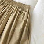 Jupe Longue Femme en Popeline de Coton – Taille Haute, Plissée avec Poches, Coupe Évasée Élégante et Décontractée