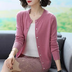 Cardigan élégant et chic avec boutons de perle