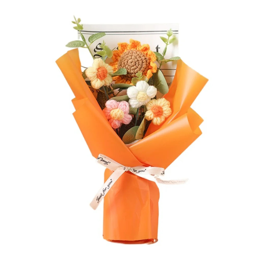 Bouquet de Fleurs en Crochet Fait Main - Idée Cadeau