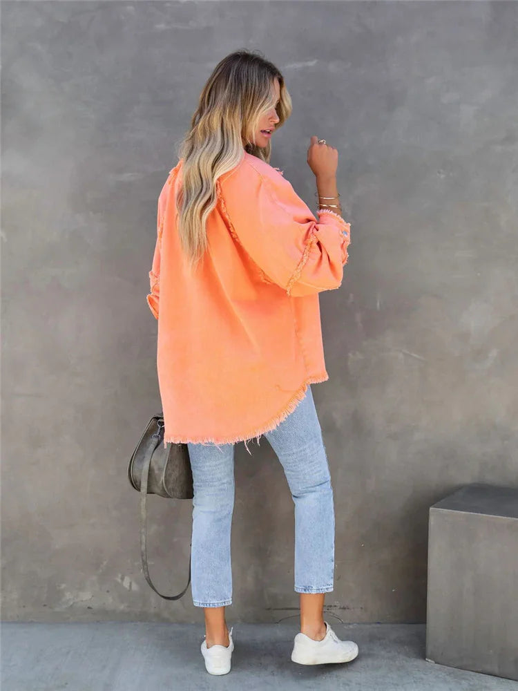 Veste en Jeans manches longues pour femmes